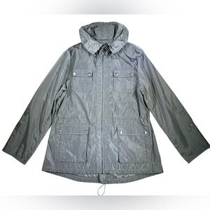 DKNY Donna Karan Full Zip Up Jacket‎ with Hood, Waist Cinch, Multi pockets